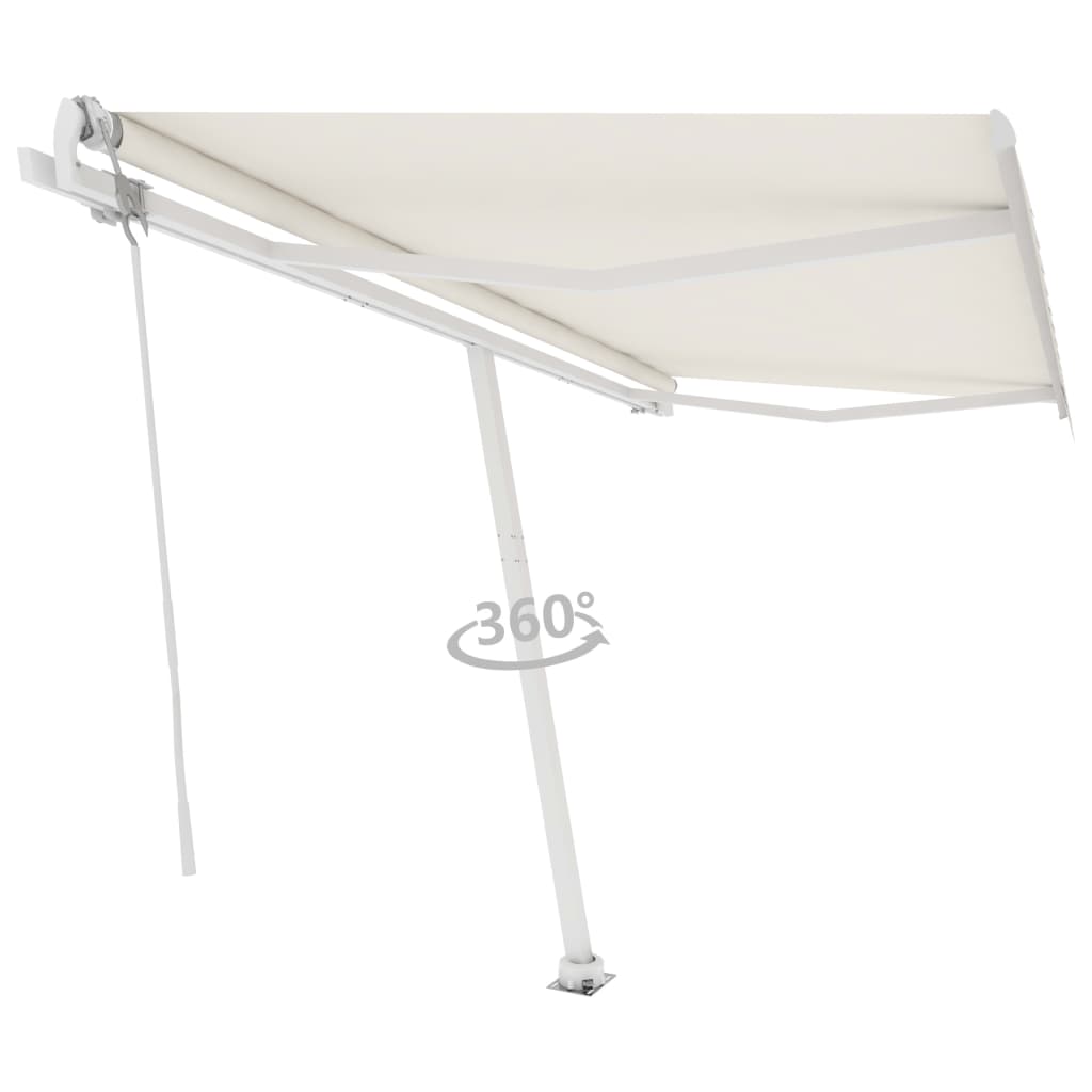 VidaXL Luifel vrijstaand automatisch 450x350 cm crèmekleurig