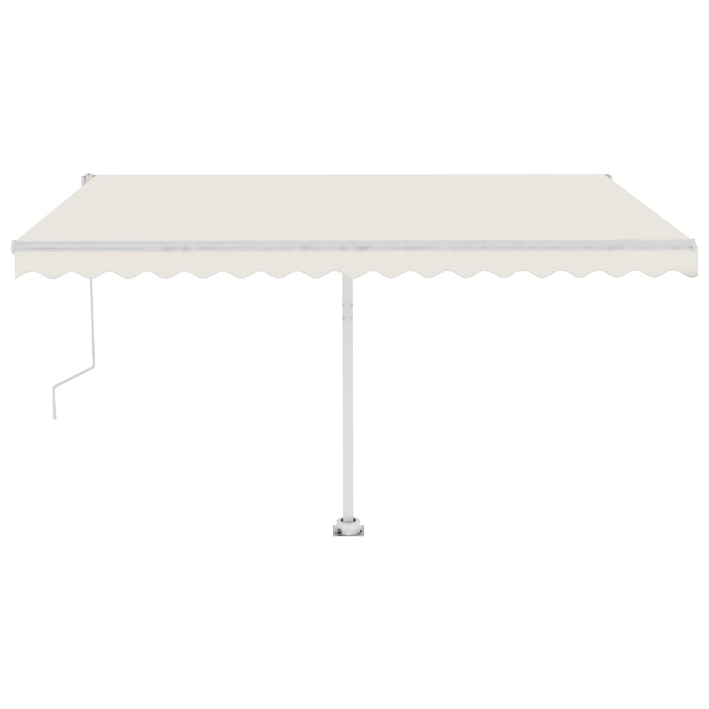 VidaXL Luifel automatisch met LED en windsensor 450x350 cm crèmekleur