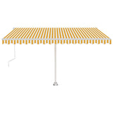 VidaXL Luifel automatisch met LED en windsensor 450x350 cm geel wit