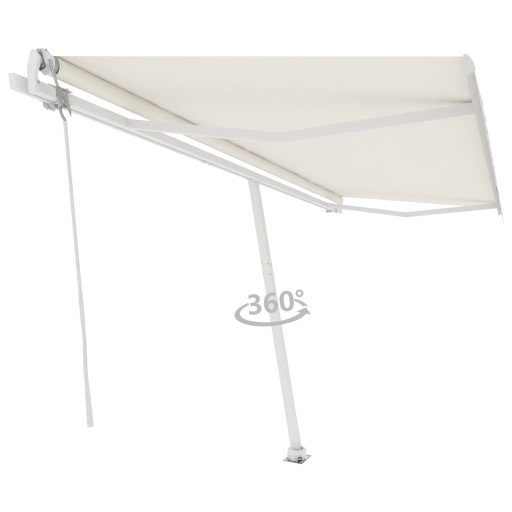 VidaXL Luifel vrijstaand automatisch 500x350 cm crèmekleurig
