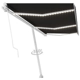 VidaXL Luifel handmatig uittrekbaar met LED 600x350 cm antracietkleur
