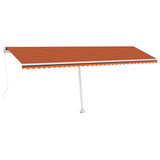 VidaXL Luifel handmatig uittrekbaar met LED 600x350 cm oranje en bruin