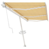 VidaXL Luifel vrijstaand automatisch 600x350 cm geel en wit