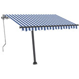 VidaXL Luifel vrijstaand handmatig uittrekbaar 350x250 cm blauw en wit