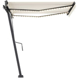 VidaXL Luifel automatisch met LED en windsensor 350x250 cm crèmekleur