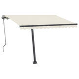VidaXL Luifel automatisch met LED en windsensor 350x250 cm crèmekleur