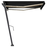 VidaXL Luifel automatisch met LED en windsensor 350x250 cm antraciet