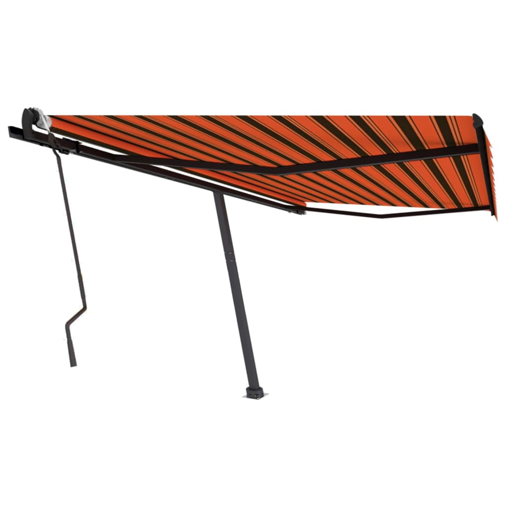 VidaXL Luifel vrijstaand handmatig uittrekbaar 400x300 cm oranje bruin
