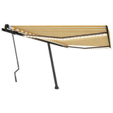 VidaXL Luifel handmatig uittrekbaar met LED 400x300 cm geel en wit