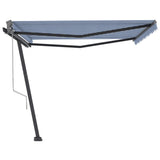 VidaXL Luifel vrijstaand automatisch 400x300 cm blauw en wit