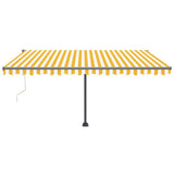 VidaXL Luifel vrijstaand automatisch 400x300 cm geel en wit