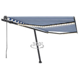 VidaXL Luifel automatisch met LED en windsensor 400x300cm blauw en wit