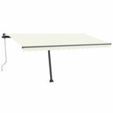 VidaXL Luifel automatisch met LED en windsensor 400x300 cm crèmekleur