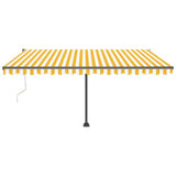VidaXL Luifel automatisch met LED en windsensor 400x300 cm geel en wit