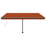 VidaXL Luifel automatisch met LED windsensor 400x300 cm oranje bruin