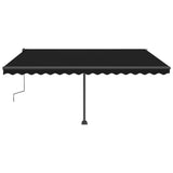 VidaXL Luifel handmatig uittrekbaar met LED 450x300 cm antracietkleur