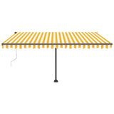 VidaXL Luifel vrijstaand automatisch 450x300 cm geel en wit