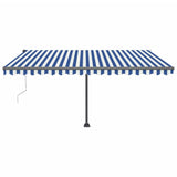 VidaXL Luifel automatisch met LED en windsensor 450x300 cm blauw wit
