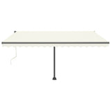 VidaXL Luifel automatisch met LED en windsensor 450x300 cm crèmekleur