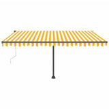 VidaXL Luifel automatisch met LED en windsensor 450x300 cm geel en wit