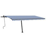 VidaXL Luifel handmatig uittrekbaar met LED 500x300 cm blauw en wit