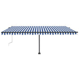 VidaXL Luifel vrijstaand automatisch 500x300 cm blauw en wit