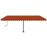 VidaXL Luifel automatisch met LED windsensor 500x300 cm oranje bruin