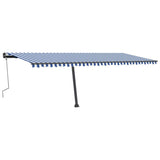 VidaXL Luifel vrijstaand handmatig uittrekbaar 600x300 cm blauw en wit
