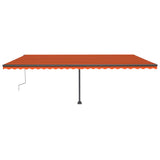 VidaXL Luifel handmatig uittrekbaar met LED 600x300 cm oranje en bruin