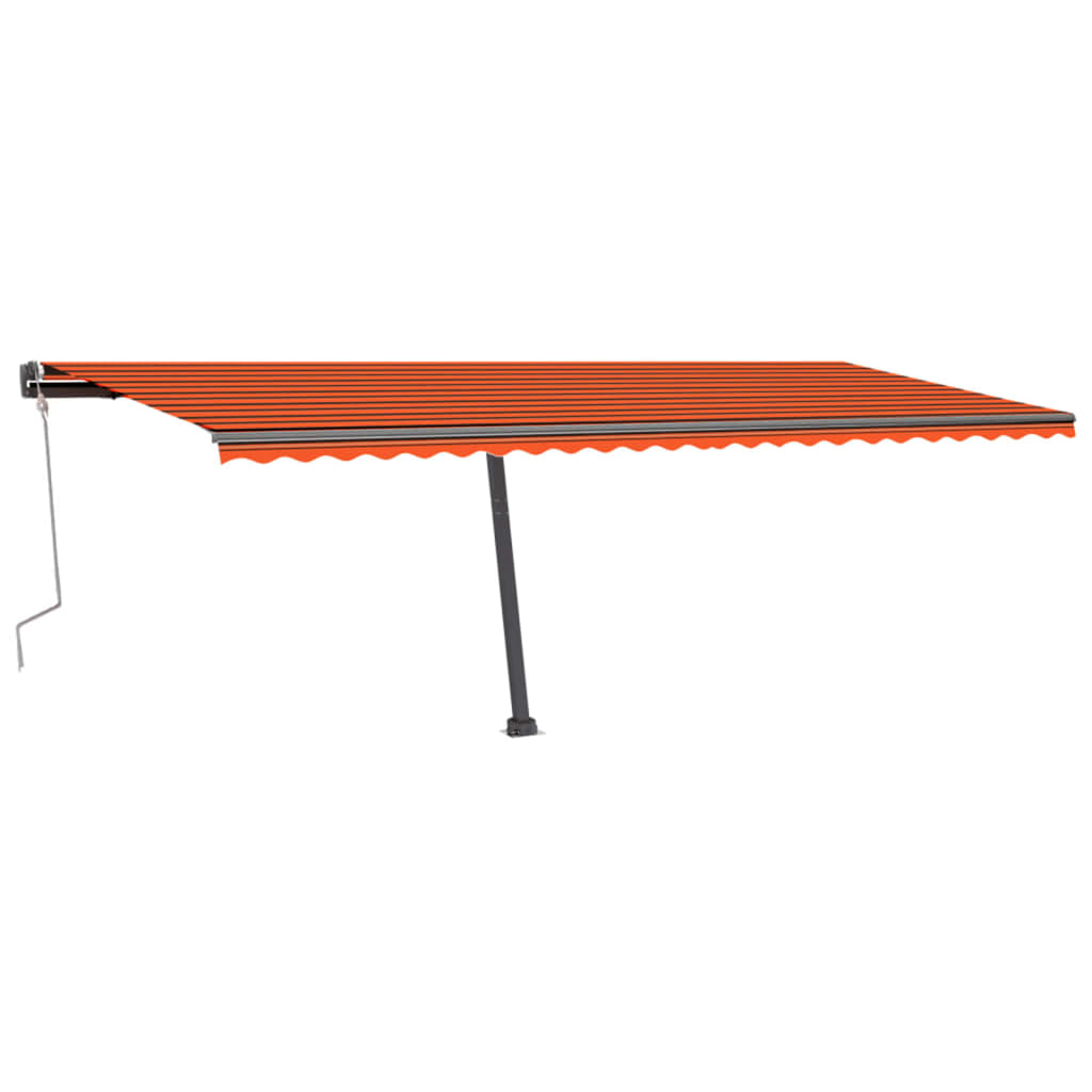 VidaXL Luifel handmatig uittrekbaar met LED 600x300 cm oranje en bruin