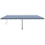 VidaXL Luifel automatisch met LED en windsensor 600x300 cm blauw wit