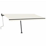 VidaXL Luifel vrijstaand handmatig uittrekbaar 400x350 cm crèmekleurig