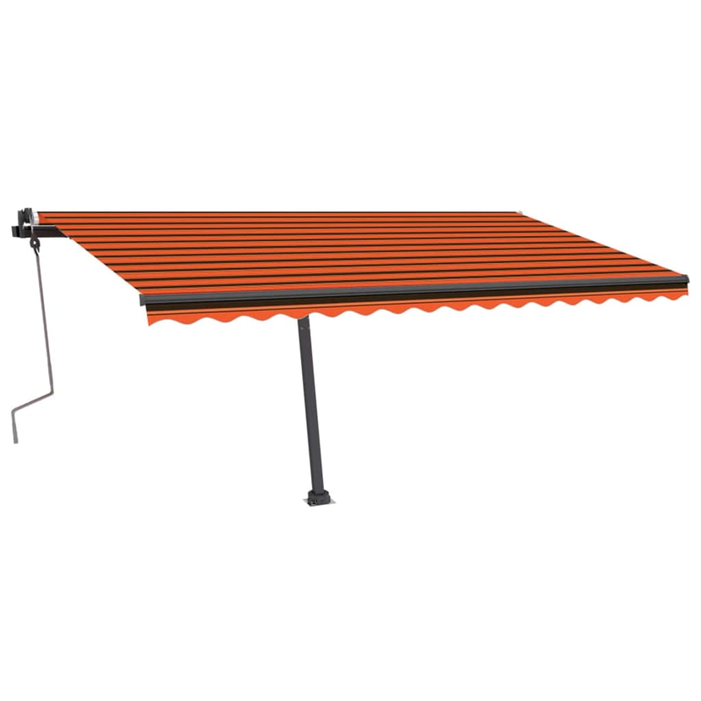 VidaXL Luifel vrijstaand handmatig uittrekbaar 400x350 cm oranje bruin