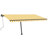 VidaXL Luifel handmatig uittrekbaar met LED 400x350 cm geel en wit