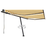 VidaXL Luifel automatisch met LED en windsensor 400x350 cm geel en wit