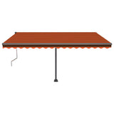 VidaXL Luifel automatisch met LED windsensor 400x350 cm oranje bruin