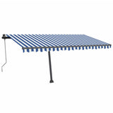 VidaXL Luifel automatisch met LED en windsensor 450x350 cm blauw wit