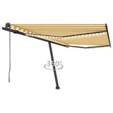 VidaXL Luifel automatisch met LED en windsensor 450x350 cm geel wit