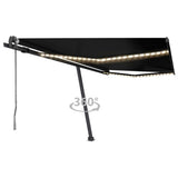 VidaXL Luifel automatisch met LED en windsensor 450x350 cm antraciet
