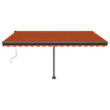 VidaXL Luifel automatisch met LED windsensor 450x350 cm oranje bruin