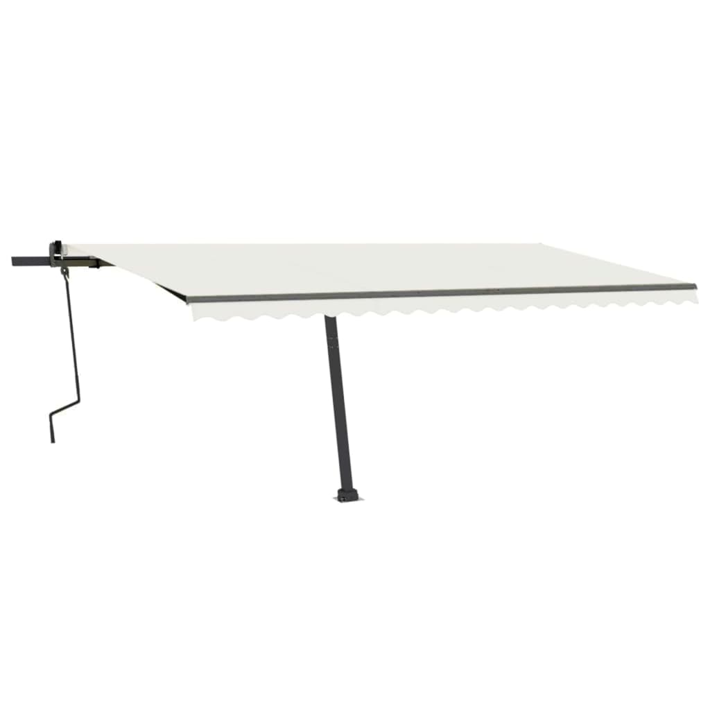 VidaXL Luifel vrijstaand handmatig uittrekbaar 500x350 cm crèmekleurig