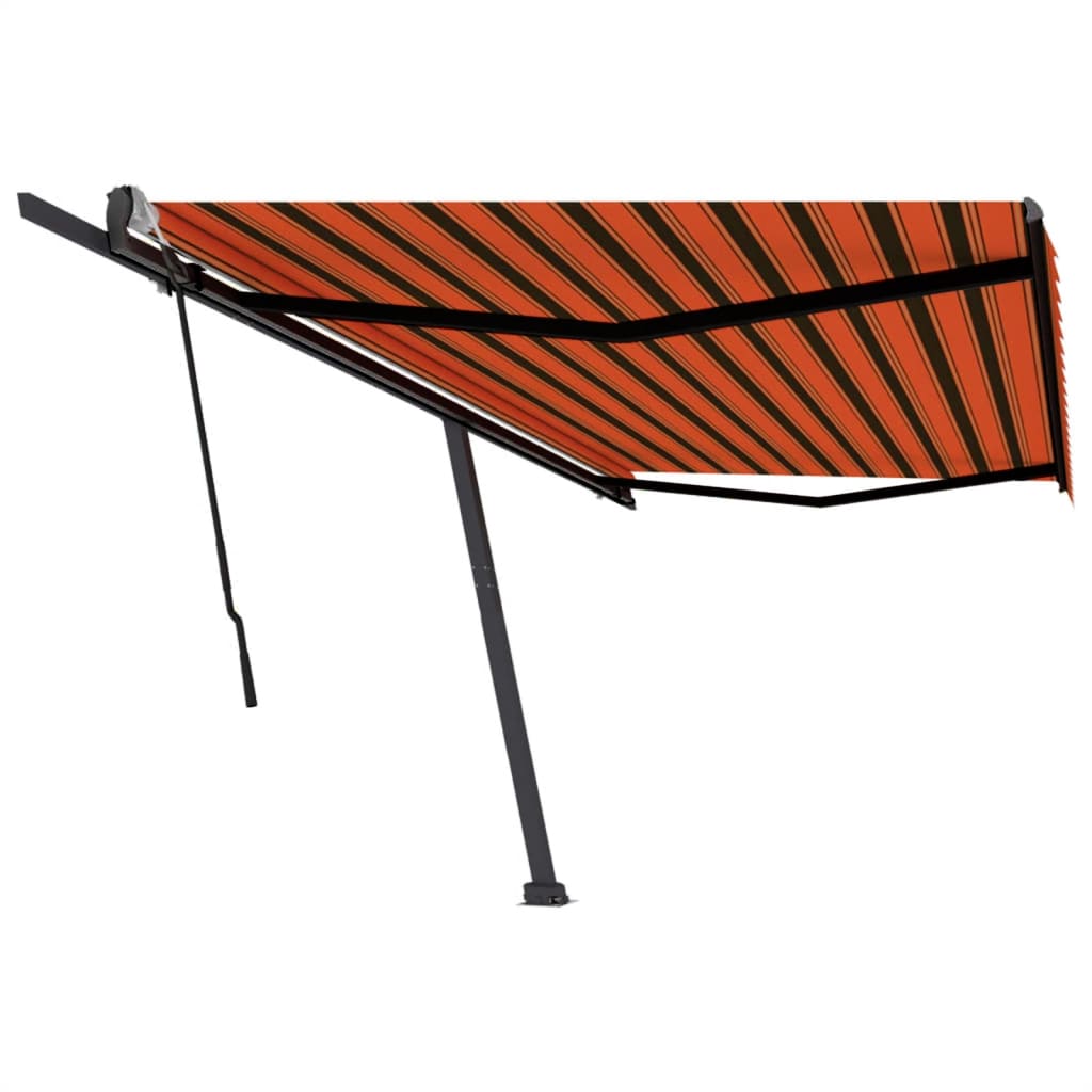 VidaXL Luifel vrijstaand handmatig uittrekbaar 500x350 cm oranje bruin