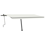 VidaXL Luifel handmatig uittrekbaar met LED 500x350 cm crèmekleurig