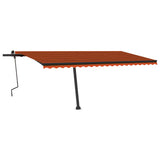 VidaXL Luifel handmatig uittrekbaar met LED 500x350 cm oranje en bruin