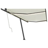 VidaXL Luifel automatisch met LED en windsensor 500x350 cm crèmekleur