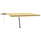 VidaXL Luifel automatisch met LED en windsensor 500x350 cm geel wit