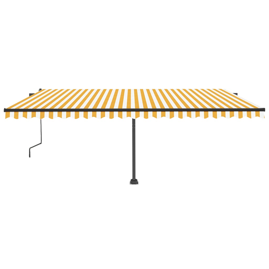 VidaXL Luifel automatisch met LED en windsensor 500x350 cm geel wit