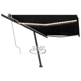 VidaXL Luifel automatisch met LED en windsensor 500x350 cm antraciet