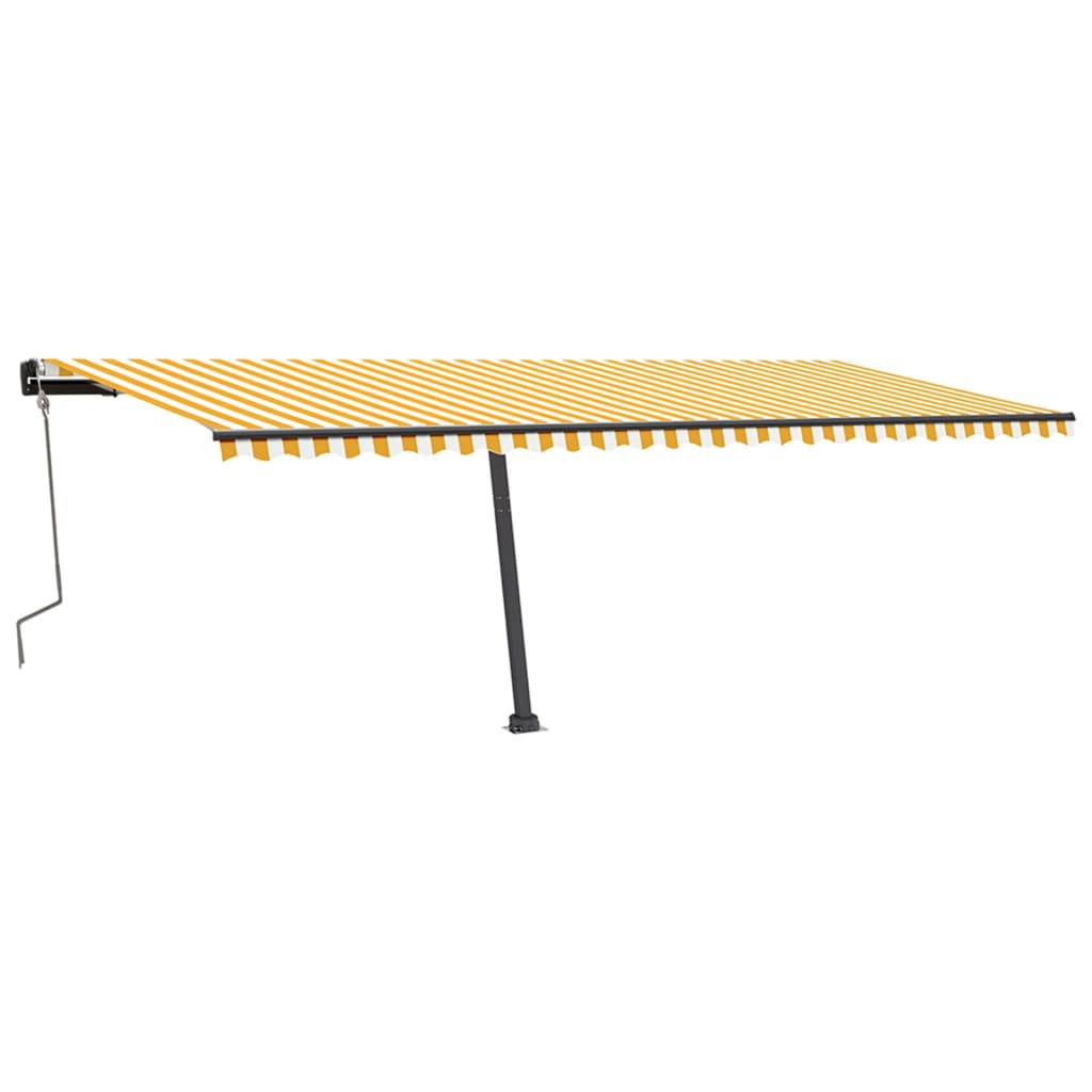 VidaXL Luifel handmatig uittrekbaar met LED 600x350 cm geel en wit