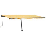 VidaXL Luifel handmatig uittrekbaar met LED 600x350 cm geel en wit